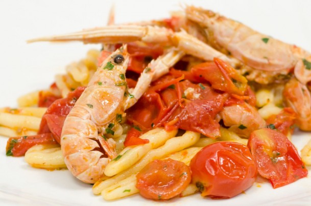 Capunti agli Scampi e Pomodorini Sala Ricevimenti Ginevra